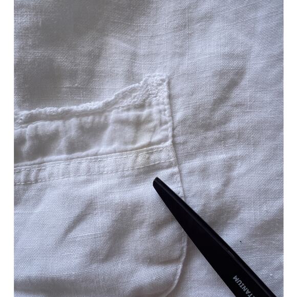 J. JILL White Linen Long Sleeve Pocket Top / Sz 3X / Lagenlook Minimal Casual - Picture 11 of 13